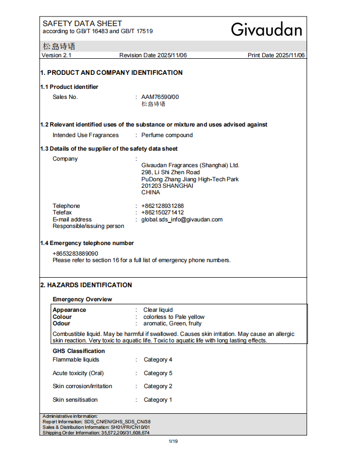 IFRA Fragrance Compliance Document Support