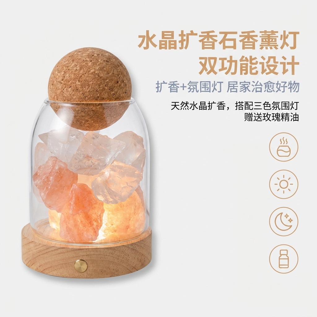 Aroma Stone Night Light | Planet-Shaped Diffuser | Gift Box with Pear & Freesia Scents
