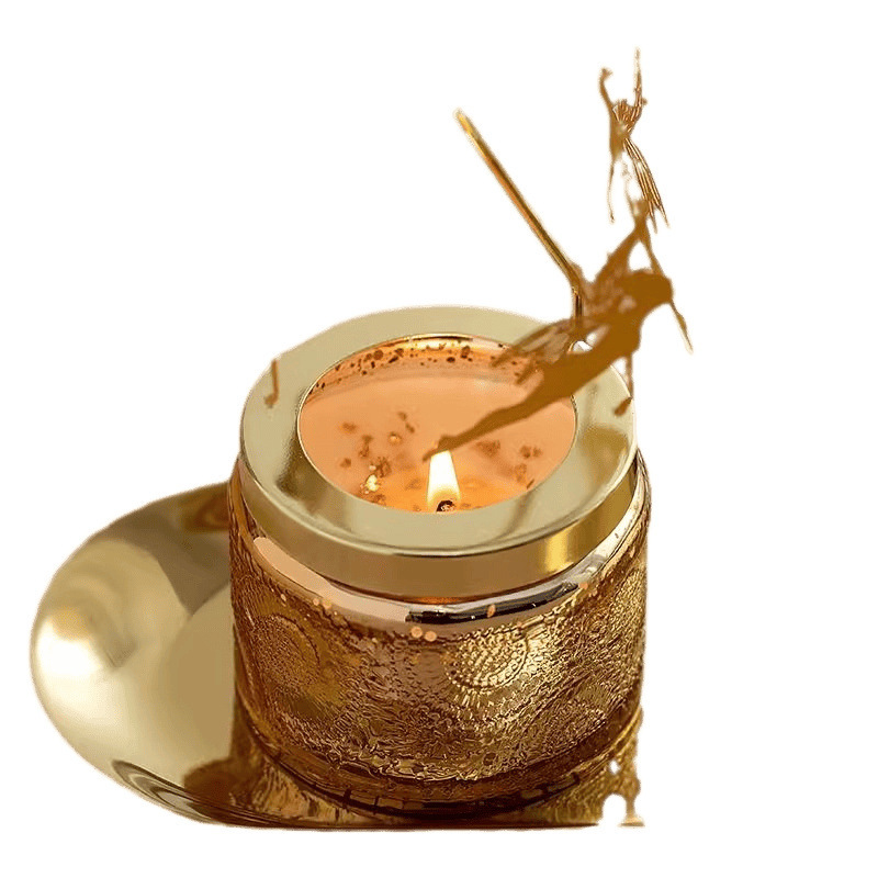 European vintage embossed candle holder | metal lid rotating birthday lantern candle