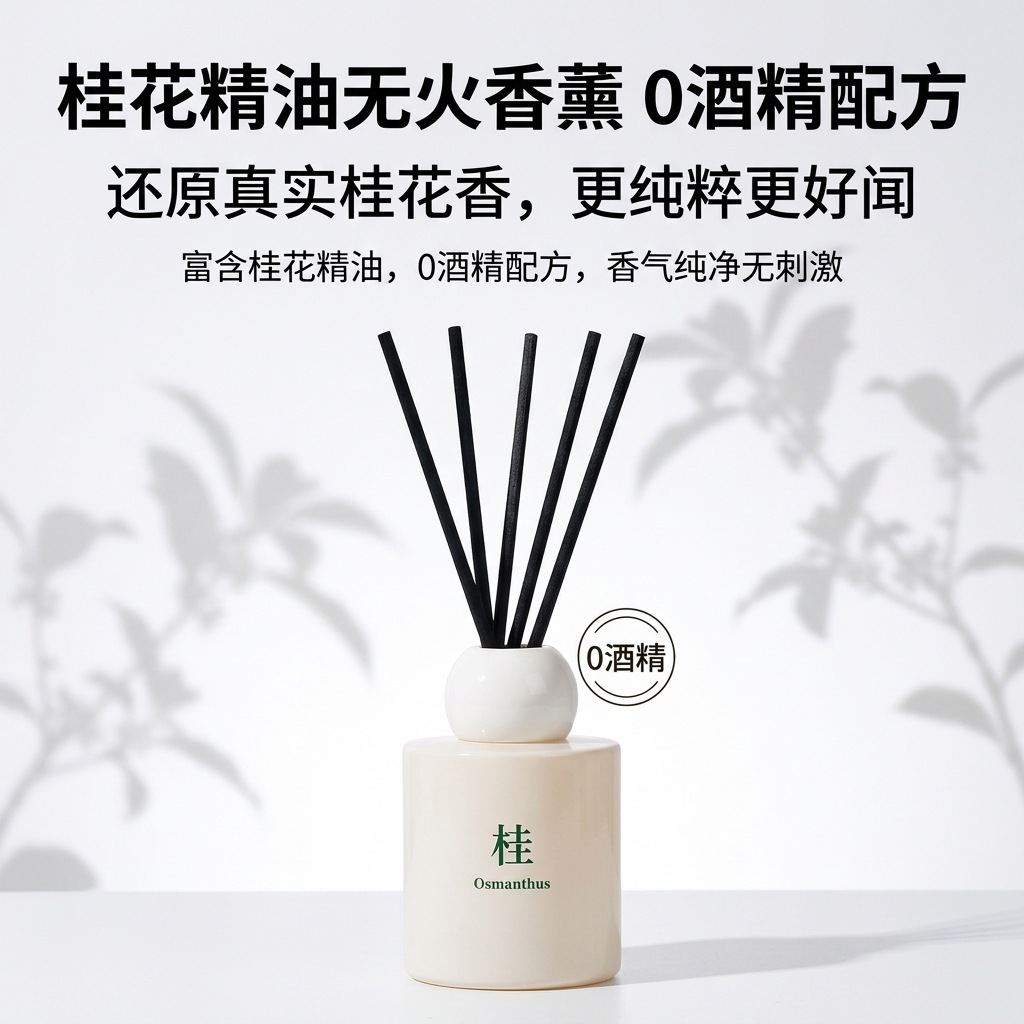 150ml osmanthus reed diffuser | glass bottle flameless fragrance | premium home & hotel aroma