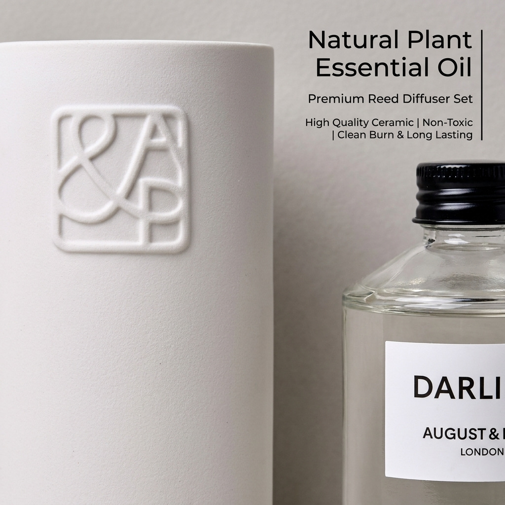 Elegant White Ceramic Reed Diffuser | Luxury Gift Box