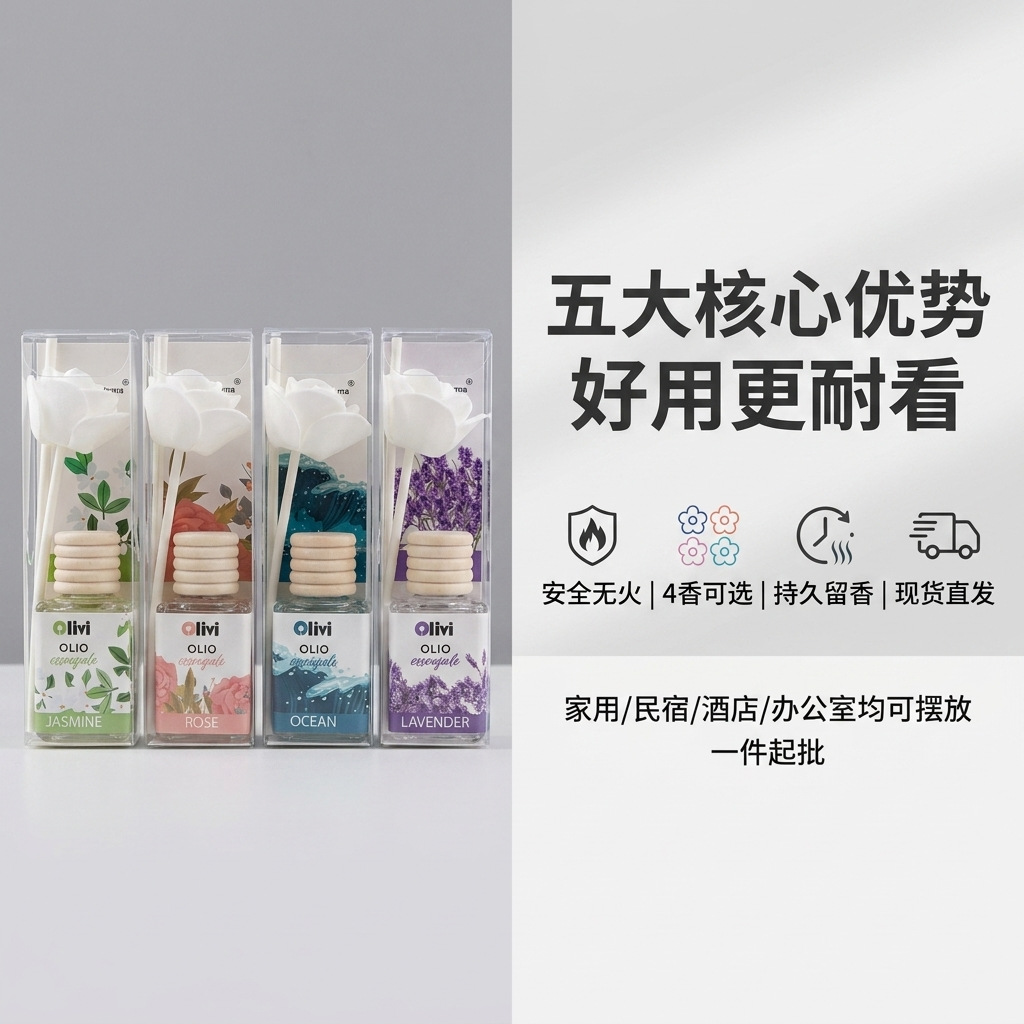 Transparent Odor-Eliminating Home Diffuser | Toilet Air Freshener | Flameless Long-Lasting Liquid Fragrance | Cross-Border