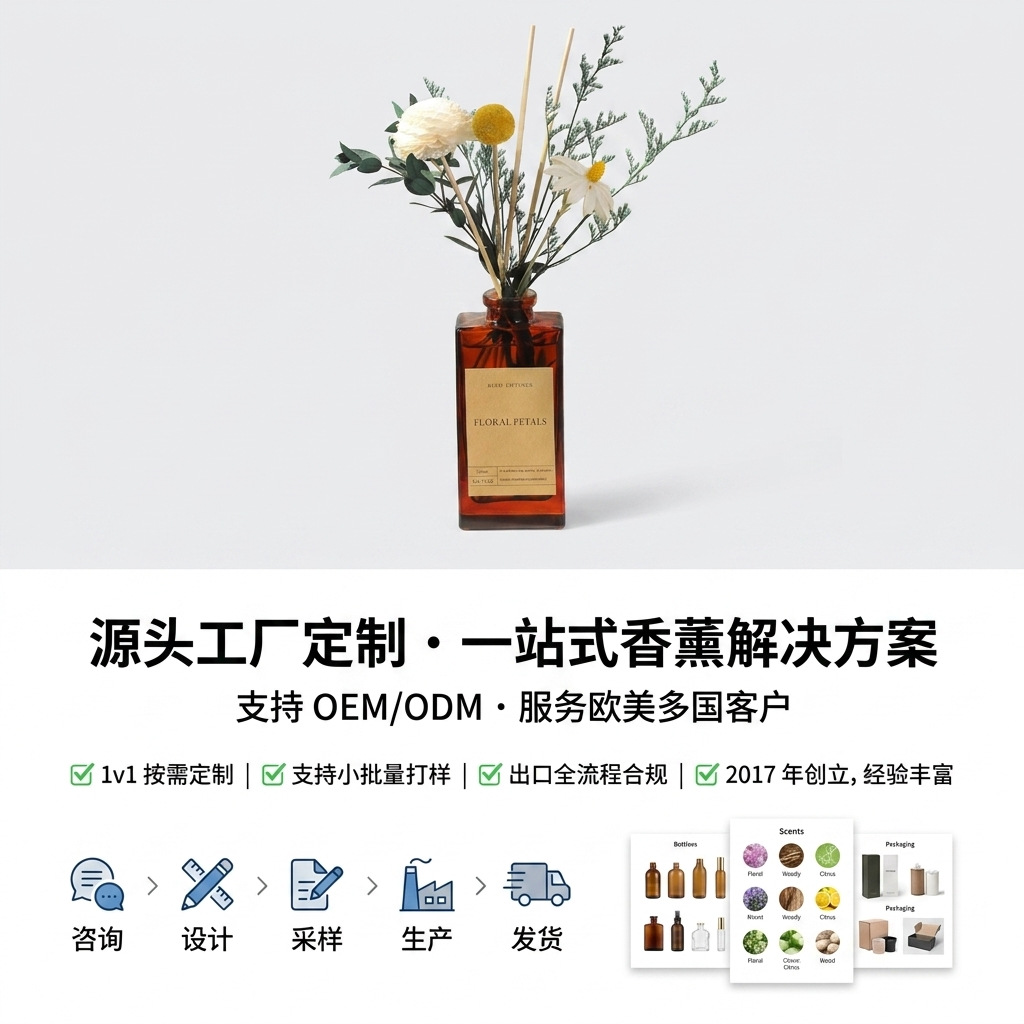 Dried Flower Reed Diffuser | Home Bedroom Air Freshener | Odor Neutralizing Gift | Single-Item Shipment