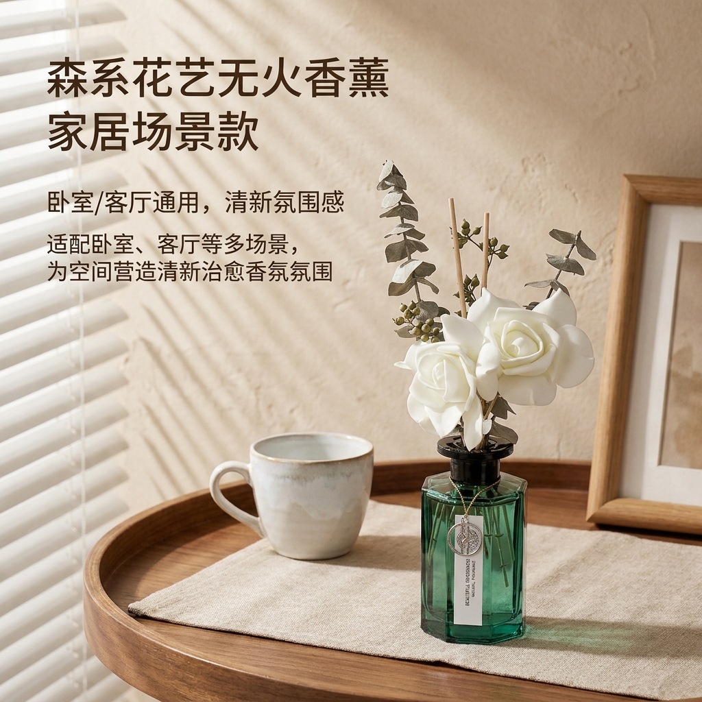 Eternal Flower Reed Diffuser | Essential Oil Aroma Decor | Bedroom & Hotel Use | Air Freshener