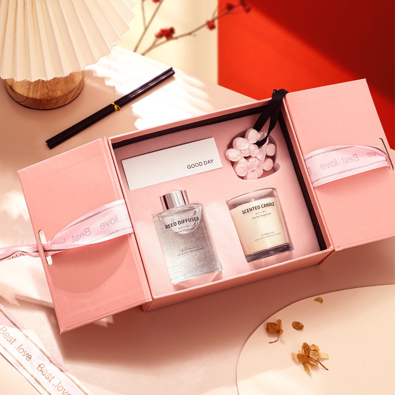 Cherry Blossom Candle Gift Set | Valentine’s Day & Women’s Day Gift | Corporate & Event Scented Present
