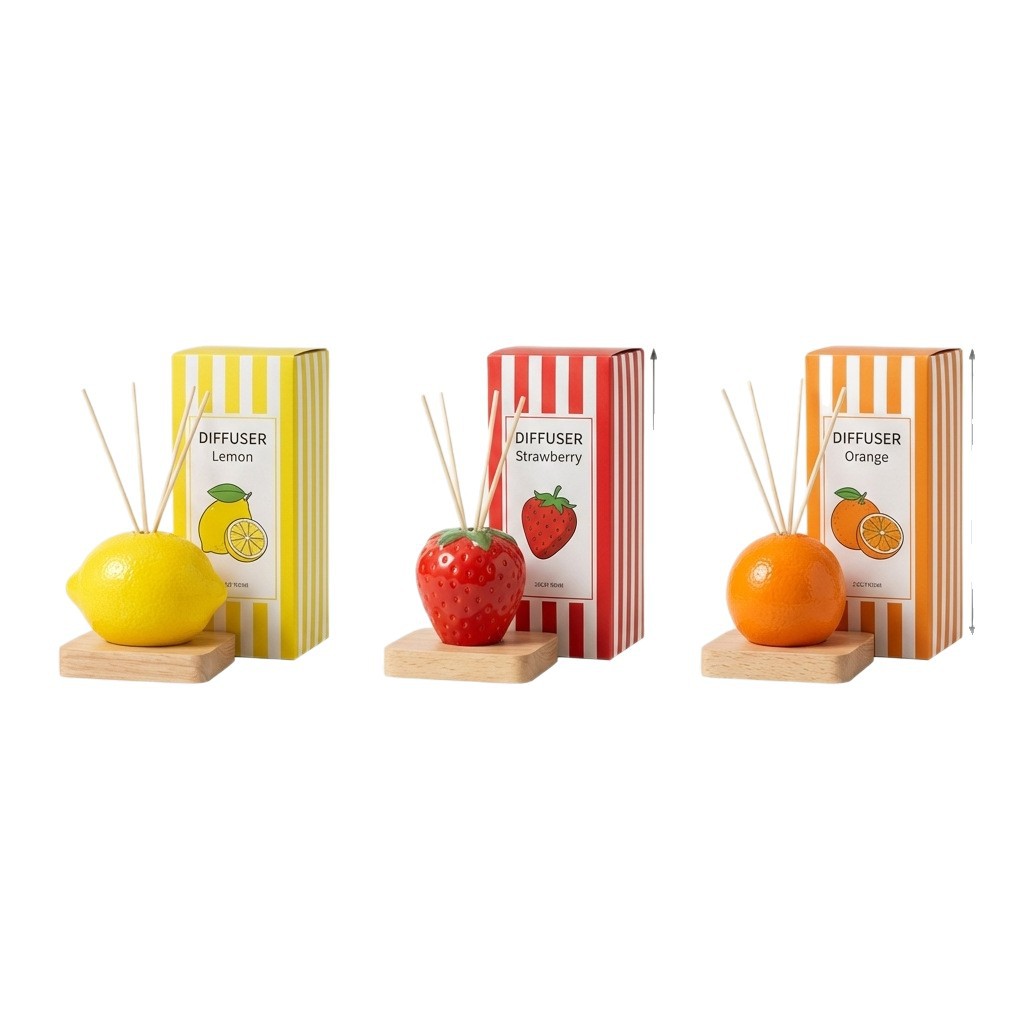Ceramic Reed Diffuser with Fruit Design | Long-Lasting Fragrance | Cross-Border Bestseller