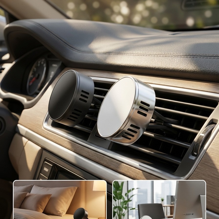 Metal Car Air Freshener Clip | AC Vent Mount | Zinc Alloy | Stylish Auto Fragrance